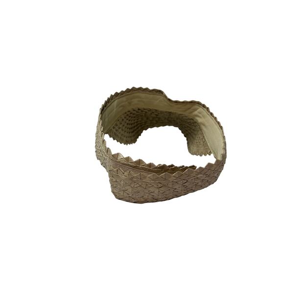 Foldable Vacation Tan Crescent Straw Boho Trip Hat Adjustable Visor Lightweight - Picture 6 of 8